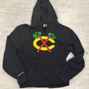 Mitchell & Ness Black Hoodie Size Large Chicago Blackhawks